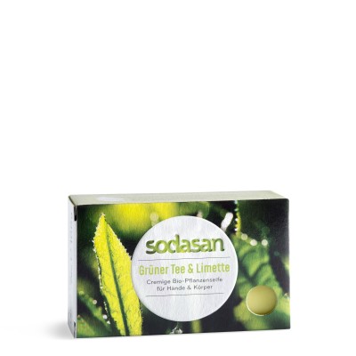 Sodasan Katı El ve Vücut Yıkama Sabunu - Yeşil Çay & Misket Limonu – 100 gr