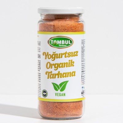 Tombul Organik Yoğurtsuz Vegan Tarhana 380 g cam ambalaj